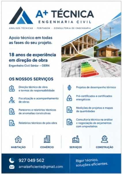 Engenheiro Civil Sénior | Direção e Fiscalização de Obras | Certificação Energética | Consultoria Técnica