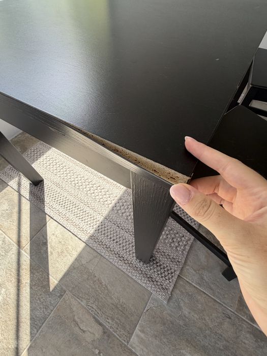 Mesa de jantar extensivel - madeira escura