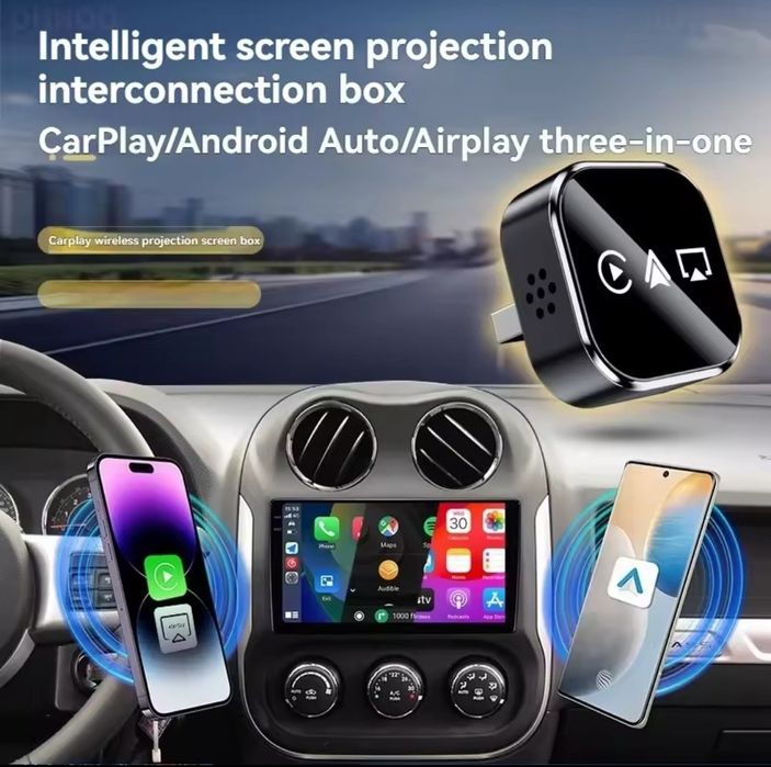Adaptador Carplay e Android Auto e Airplay