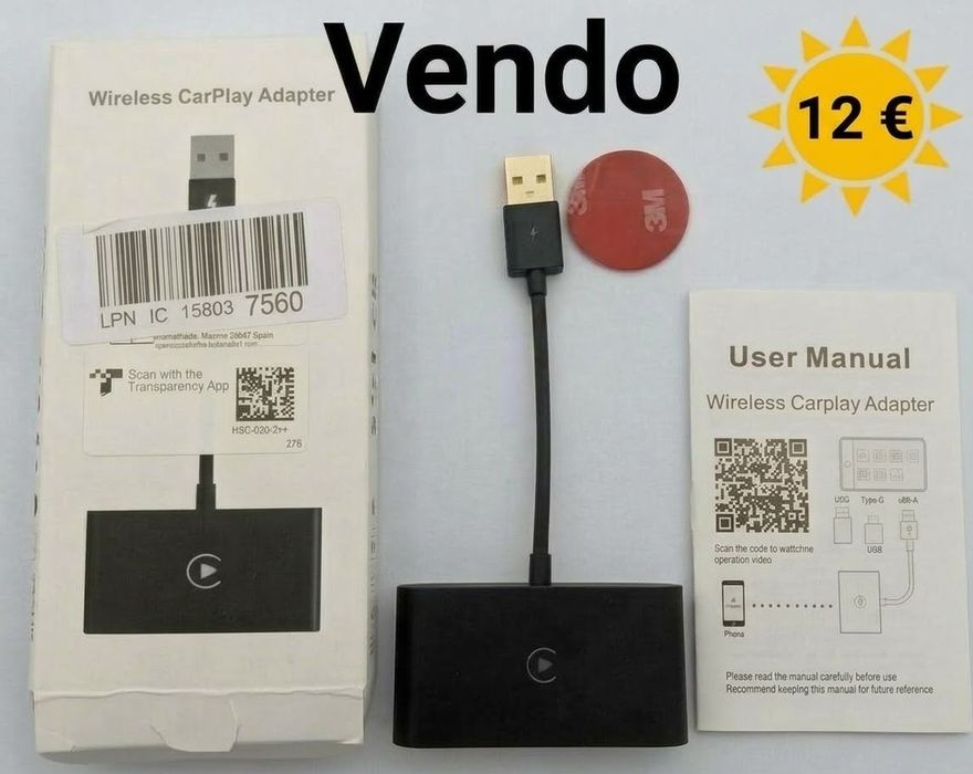 Vendo:  Wireless Carplay Adapter