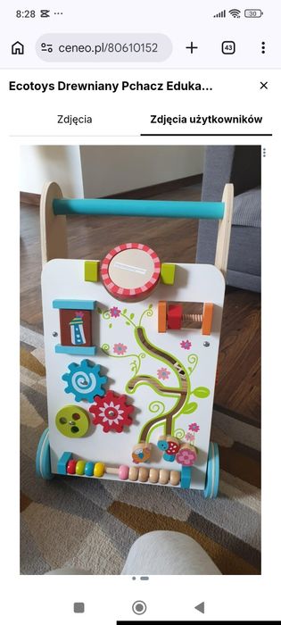 Ecotoys Drewniany Pchacz Edukacyjny