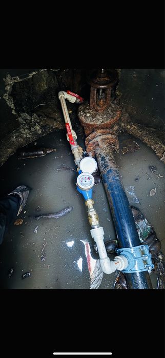 Прокол грунта, замена водопровода, установка счетчика, замена крана ...