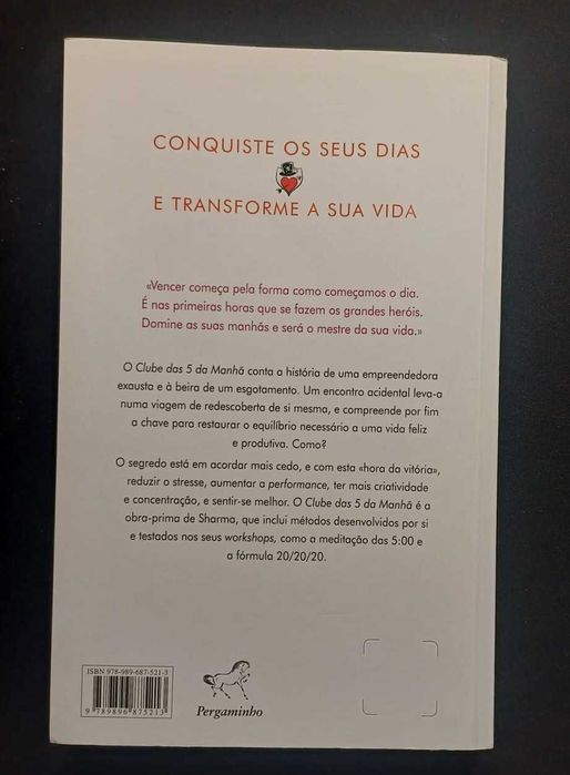 Livro O clube das 5 da manhã - como novo