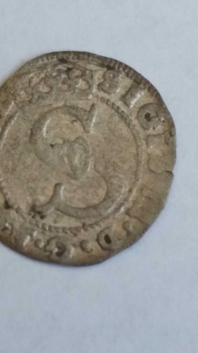 oML M412, szeląg solid 1589 Zygmunt III Waza antyk używane starocie