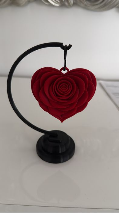 Personalizowane serce 3D z różą i wlasnym napisem -elegancka dekoracja