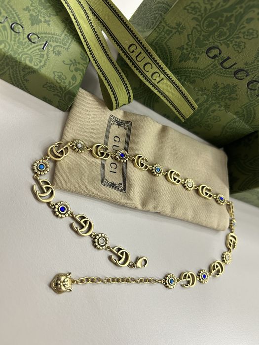 Piekny choker naszyjnik Gucci kwiatki bransoletka