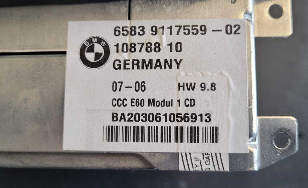 Czytnik nawigacji radio CCC DVD BMW 5 E60 E61 f vat