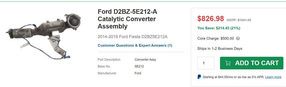 Продам катализатор Ford Fiesta ST (Mk7) 16г 1,6 турбо