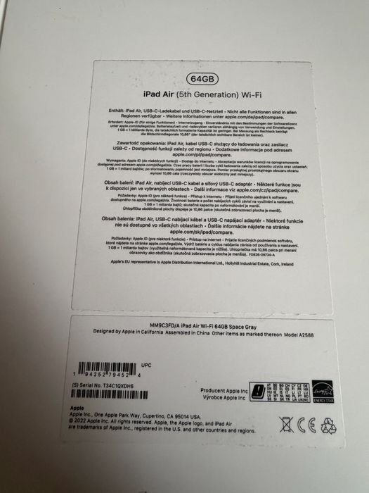 iPad Air 5gen M1 64gb WiFi Space Gray