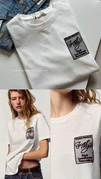 Футболки Zara, 7 моделей, базові, з принтом