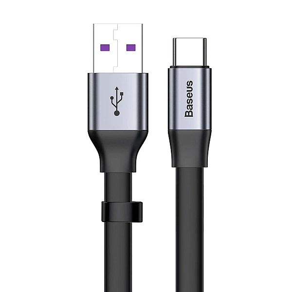 Baseus Simple płaski kabel przewód USB / USB Typ C SuperCharge 5A 40W