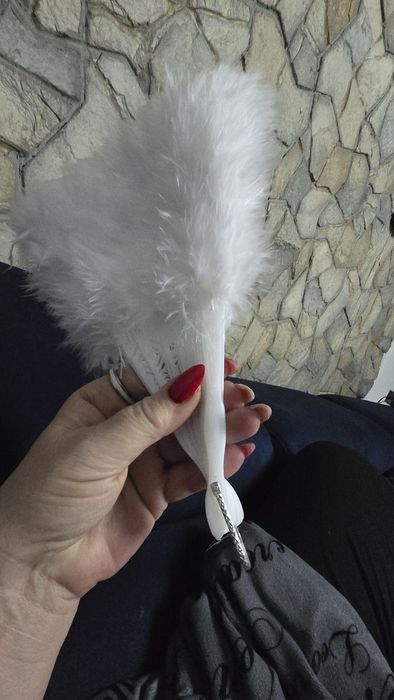 Wachlarz bialy ślubny