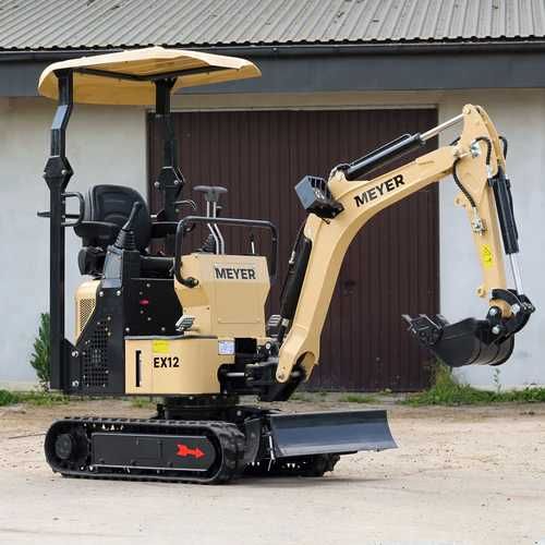 Minikoparka MEYER EX12 Ramię skrętne Joystick 2 prędkości jazdy