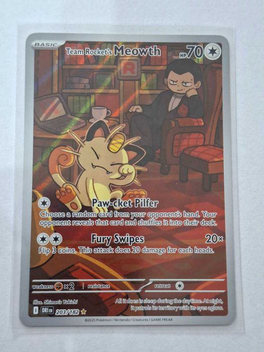 Karta Pokemon Team Rocket's Meowth 203/182 DRI