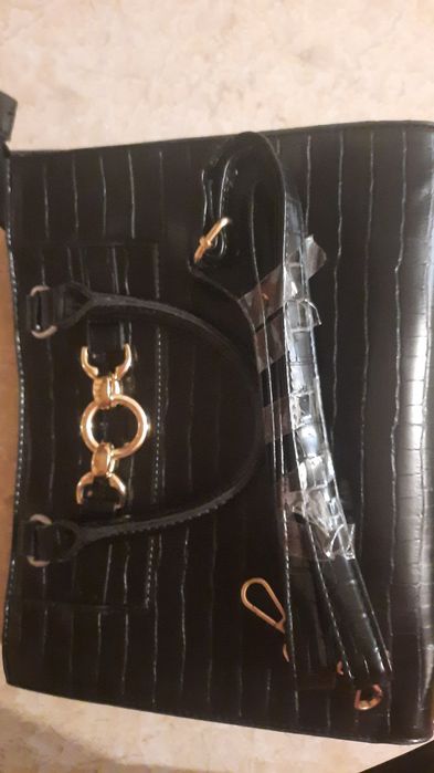 Сумка чорна кроко