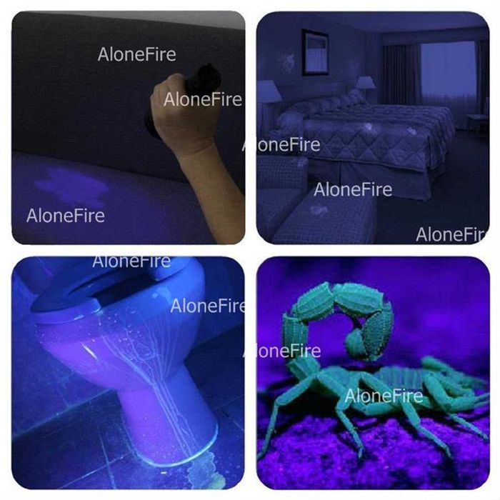 Latarka UV Alonefire 128 LED 395nm dużej mocy
