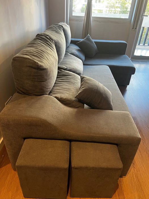 Sofá 2L + Chaise Long Camaro (270x150cm) - Cor : Nevada