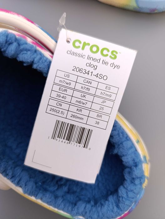 Крокси Crocs Classic Tie-Dye Lined Clog (35-41) Оригінал!