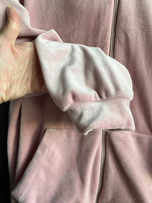 Komplet dresowy welur brudny róż bluza spodenki L