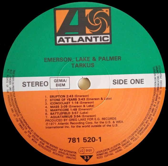 Emerson, Lake & Palmer	- - - - -	Tarkus	- - - - -	LP