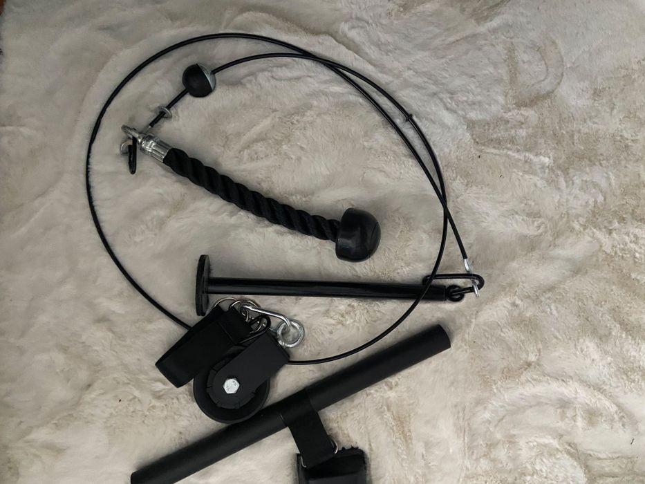 Conjunto de sistema de polia de musculação portátil