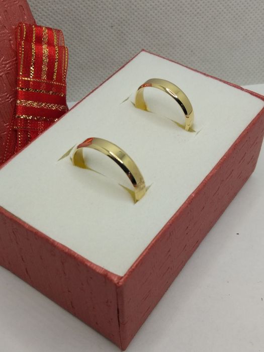 Złote obrączki fazowane płaskie, złoto 585 rozmiar 14, 25