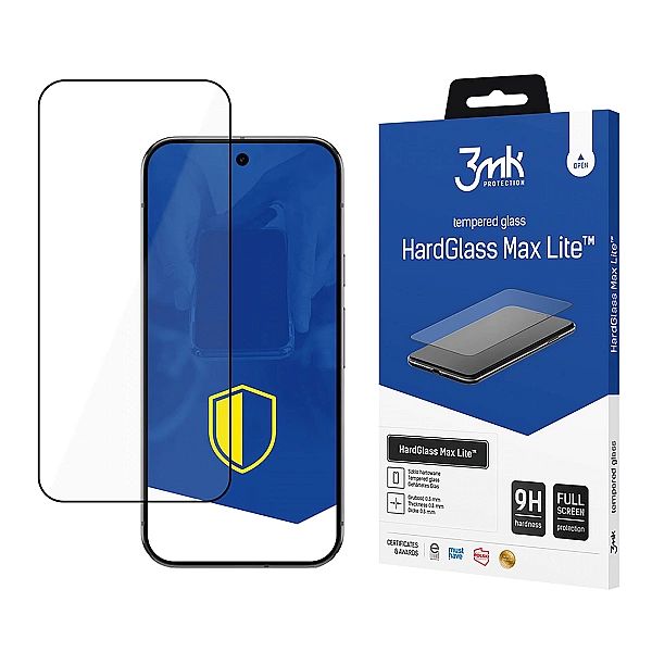 Szkło hartowane 3mk HardGlass Max Lite Black na Google Pixel 9 Pro XL