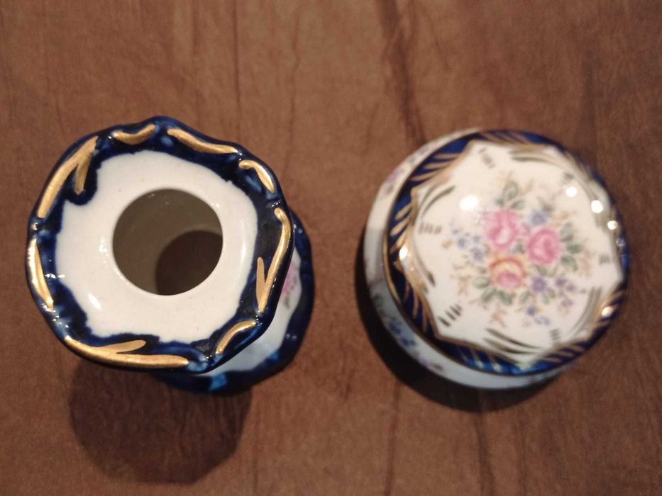 Castiçal e porta-joias em porcelana "Porcenor"