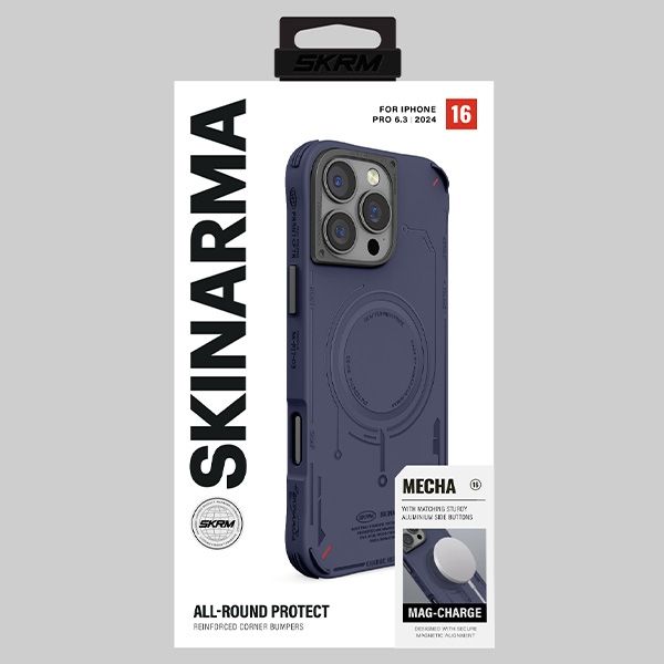 Skinarma etui Mecha iPhone 16 Pro 6.3"   Magnetic Charging granatowy/