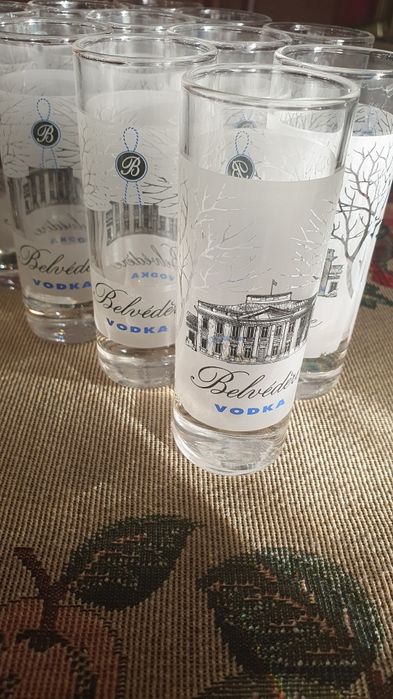 Szklanki 6szt i kieliszki 11szt vinted do wódki Belvedere