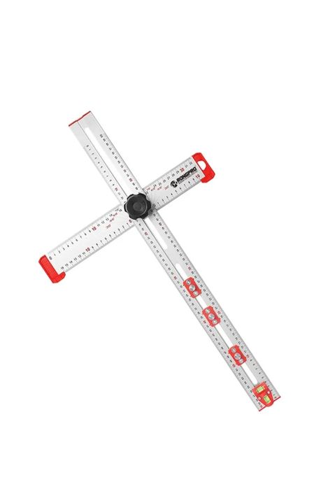 Розмітна т подібна лінійка металева, вільне регулювання кутів на 30 °,