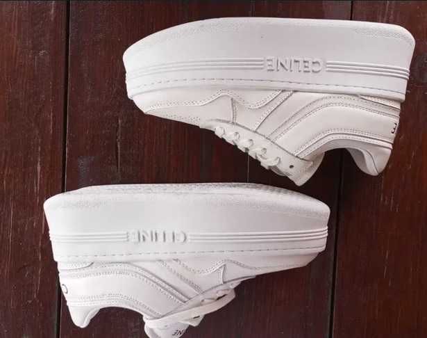 Buty sneakersy wysokie na koturach Celine block triomphe Roz 36 długosc 23 cm