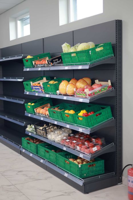 Торгові стелажі. Каса. Гачки. Торгове обладнання. Вітрини. Полки в маг