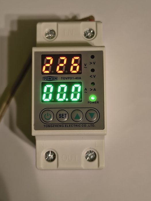 Реле напруги .TOMZN 40А, 220В, 2DIN.