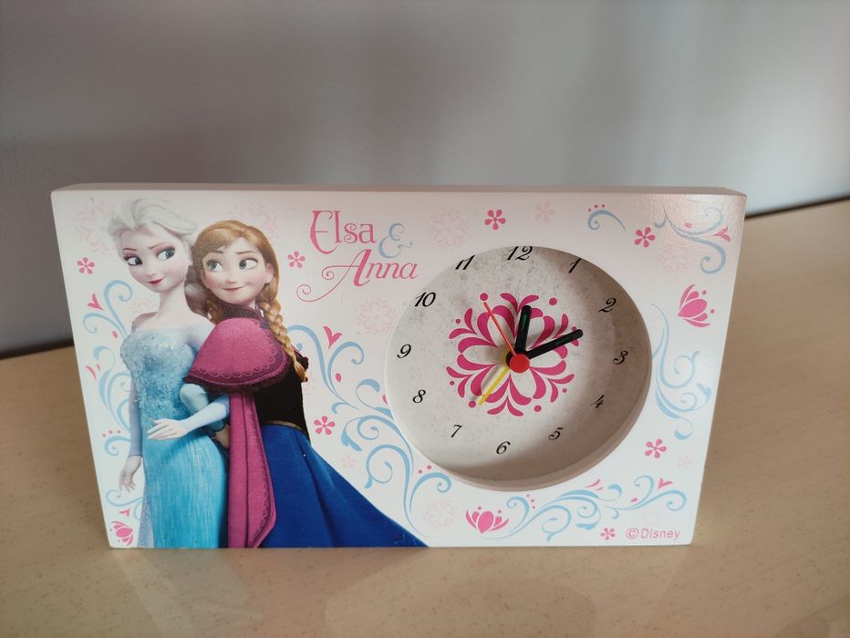 Zegar drewniany ELSA Anna Frozen