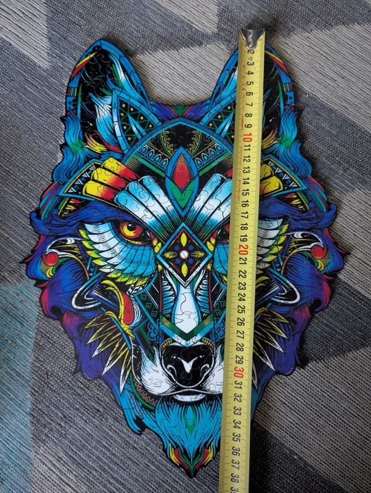 Duże Puzzle Drewniane Wilk rozm L  A4