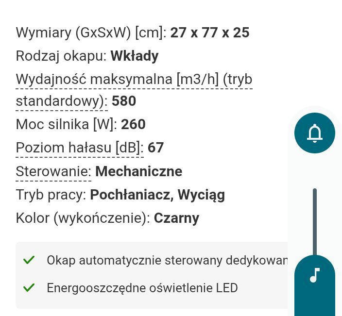 Nowy Okap Elektrolux  LGF719R zintegrowany z kuchnią na gwarancji