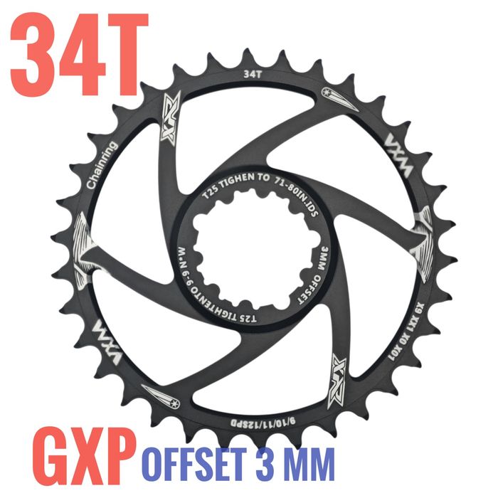 Zębatka GXP 34T Offset 3mm korby korba gravel 1x direct mount sram