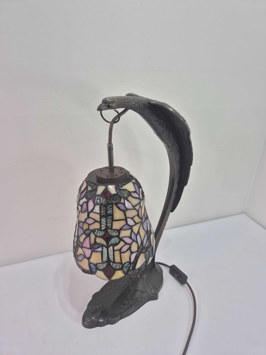 Lampa witrażowa z brązu