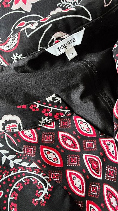 Papaya Luźna Wzorzysta Casualowa Sukienka Oversize