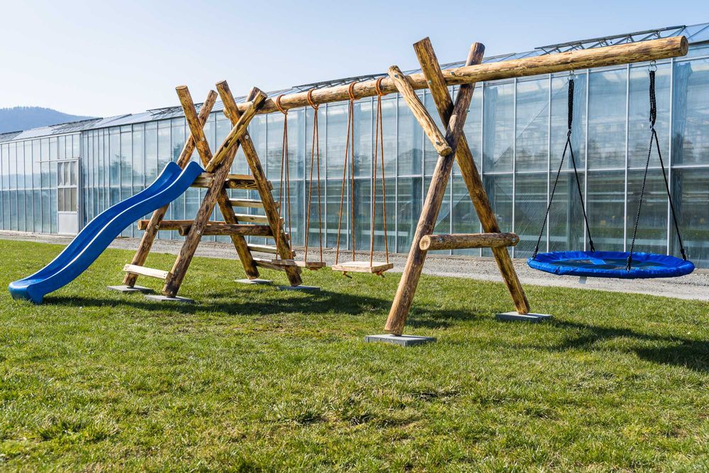 Drewniana huśtawka ogrodowa GRUBE BALE Stelaż huśtawki DO OGRODU +