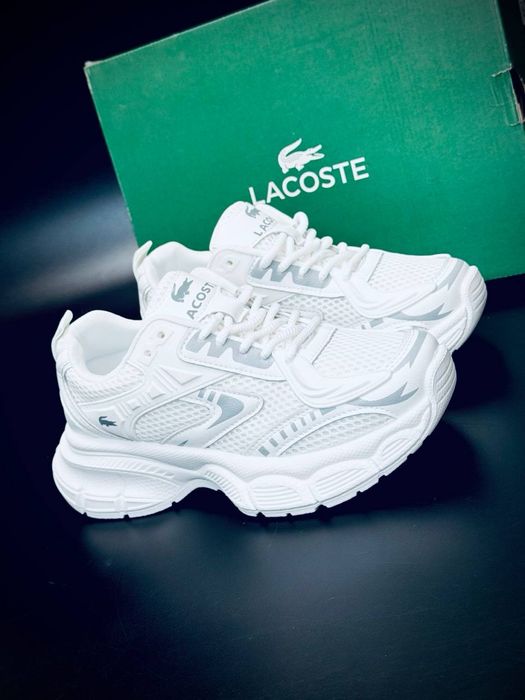 Топ кросовки от Lacoste женские лакоста красавки лакосте натуральная кожа Осенние женские красовки белые на платформе Сетка не сквозная