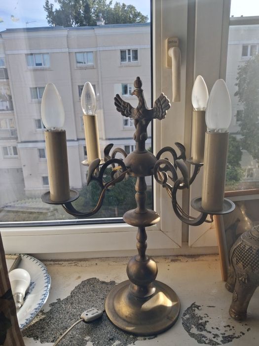 Lampka Księstwo Warszawskie mosiadz mosiężna