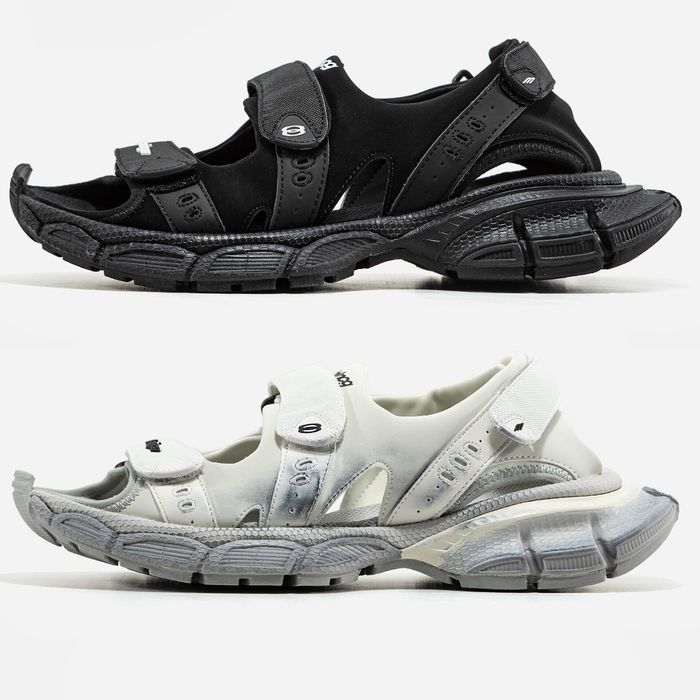 Жіночі сандалі босоніжки Balenciaga 3XL Sandals 36-45р Black White Cream Dirty
