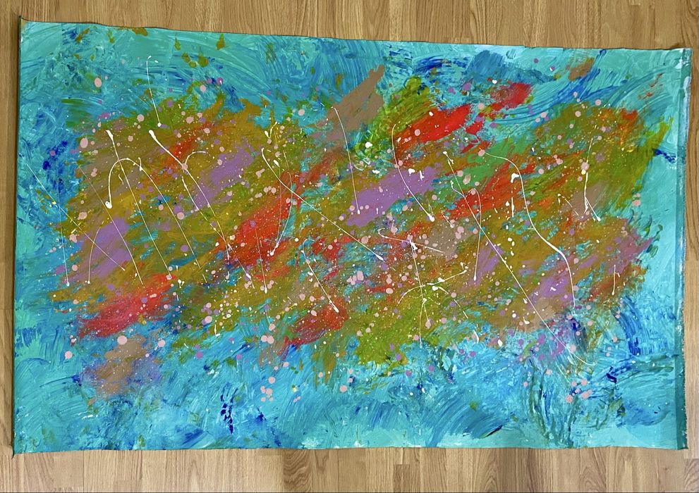 Quadro pintado  á mão “Touching the Grass” Janoger