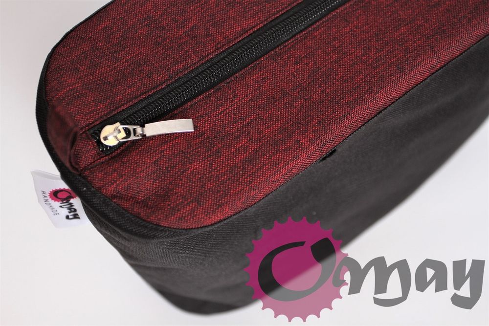 Czarny organizer do OBAG STANDARD len czerwony 2 kieszenie wkład OMAY