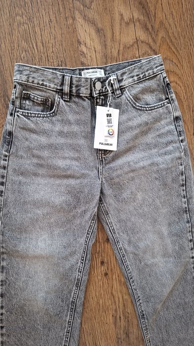 Pull&Bear nowe szare dzinsy mom 36 S