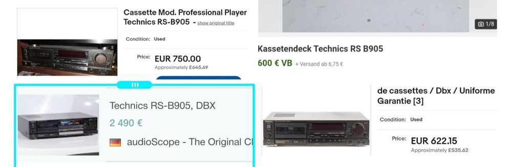 Японская kассетная дека Technics RS-B 905 dbx.