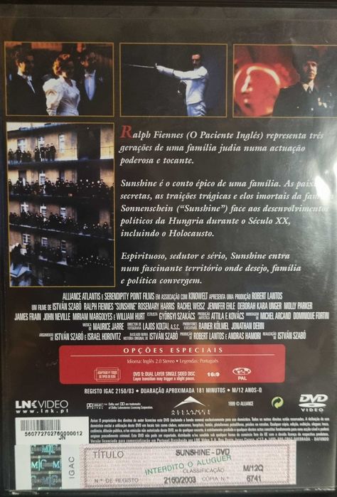 DVD "Sunshine" Grande prémio do cinema europeu