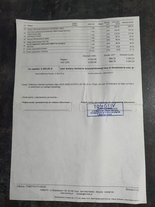 Auto BMW 1 - Uszkodzony silnik (stukanie)